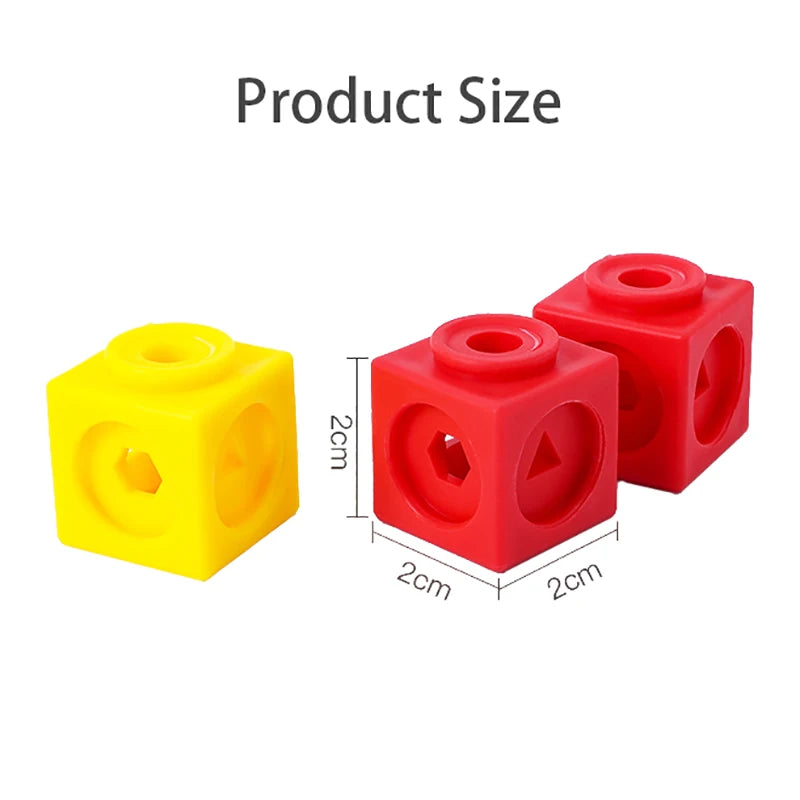 Montessori Math Toys 10 Colors Rainbow Link Cubes Snap Blocks Stacking Game Educational Learning Toys for Children Diy 3D Puzzle