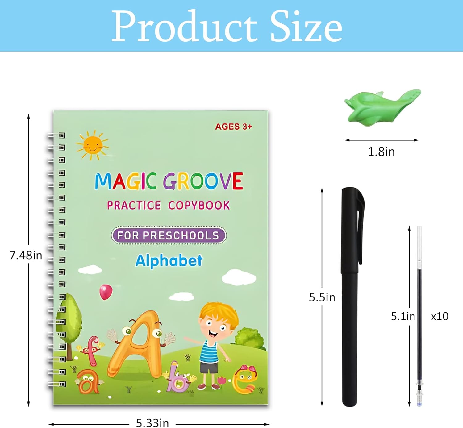 Groovd Magic Copybook Grooved Writing Book for Kids