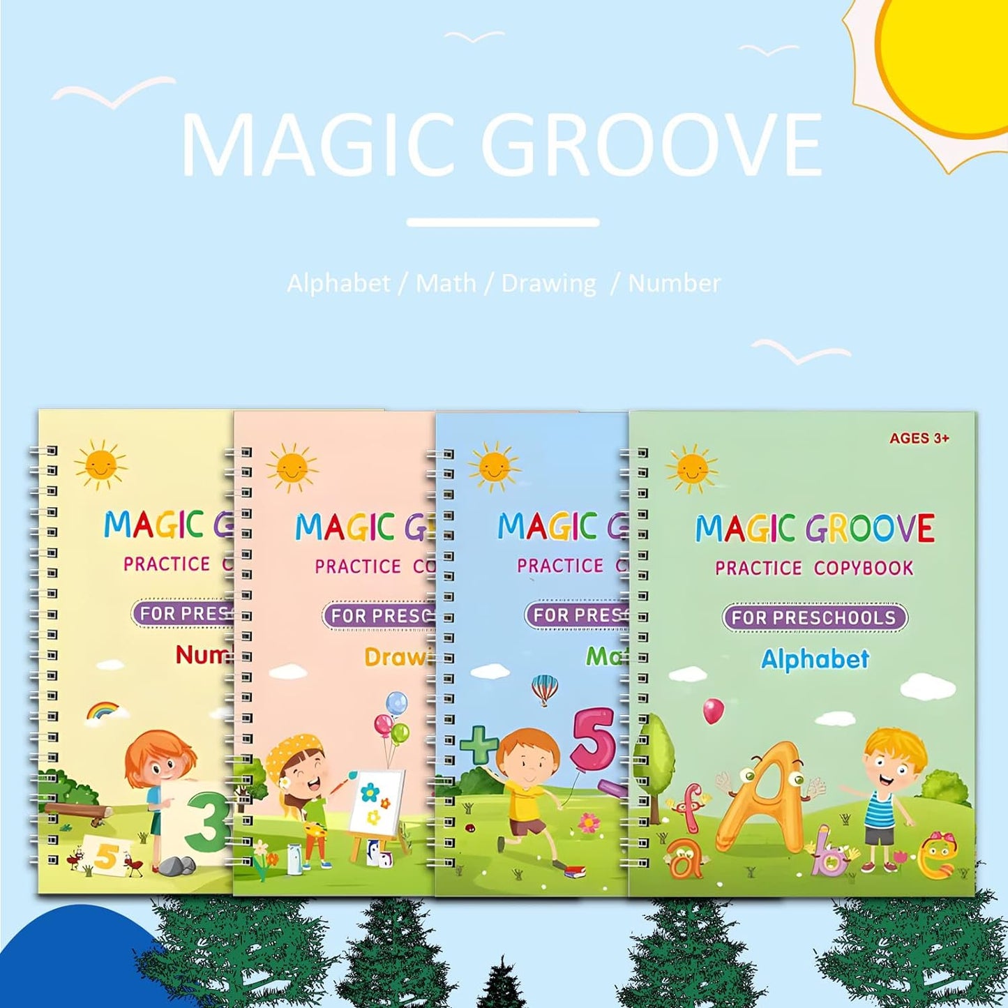 Groovd Magic Copybook Grooved Writing Book for Kids