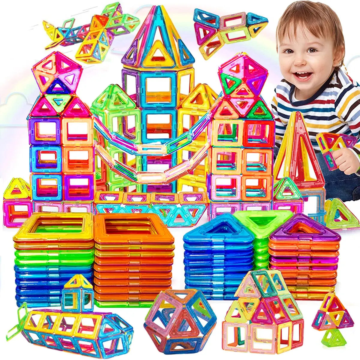 Magnetic Building Blocks Big Size and Mini Size DIY Magnets Toys for Kids Designer Construction Set Gifts for Children Toys