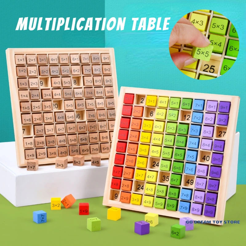 Montessori Educational Wooden Toys for Children Baby Toys 99 Multiplication Table Preschool Math Arithmetic Teaching Aids Gift